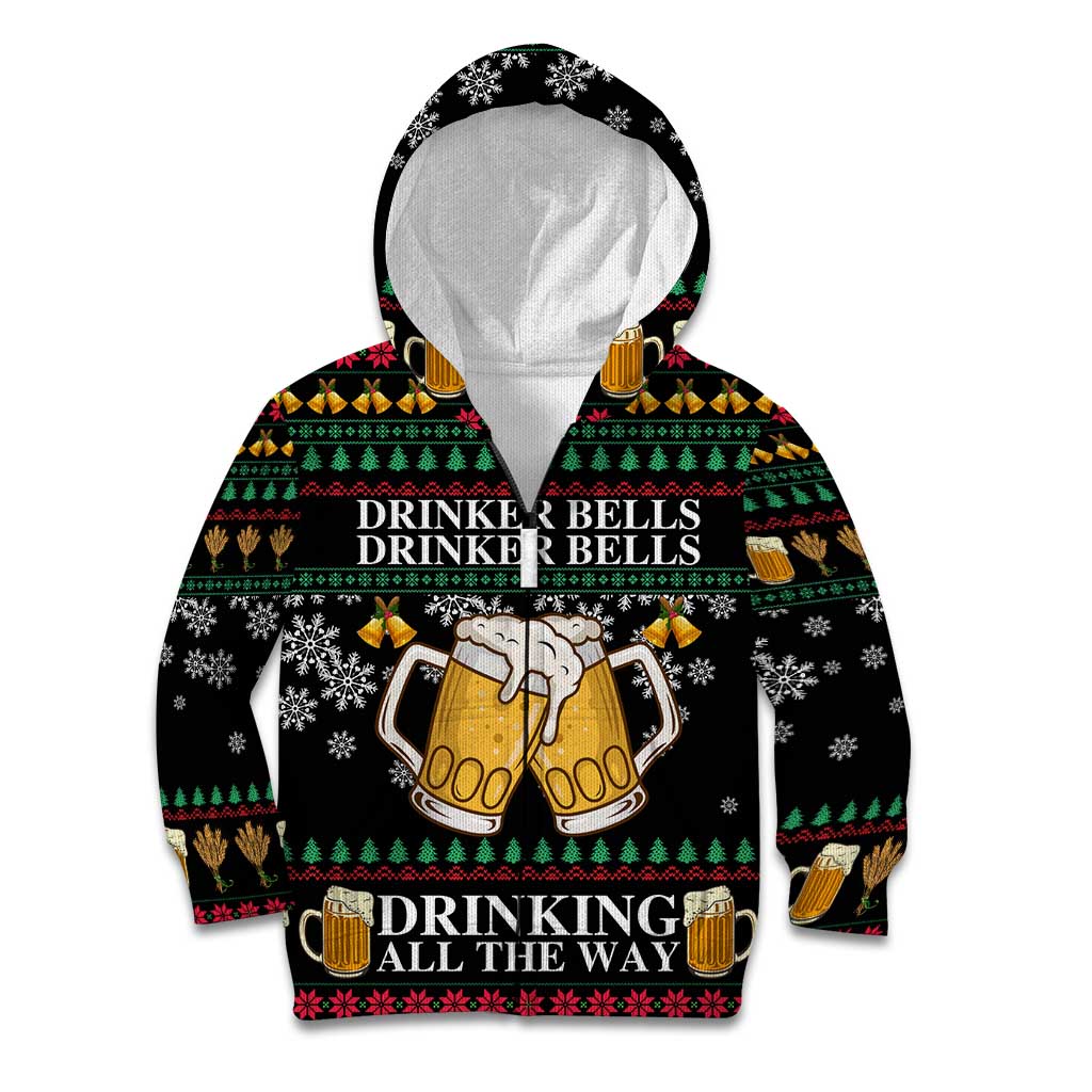 Drinker Bell Christmas Kid Hoodie Funny Xmas Holiday Patterns - Wonder Print Shop