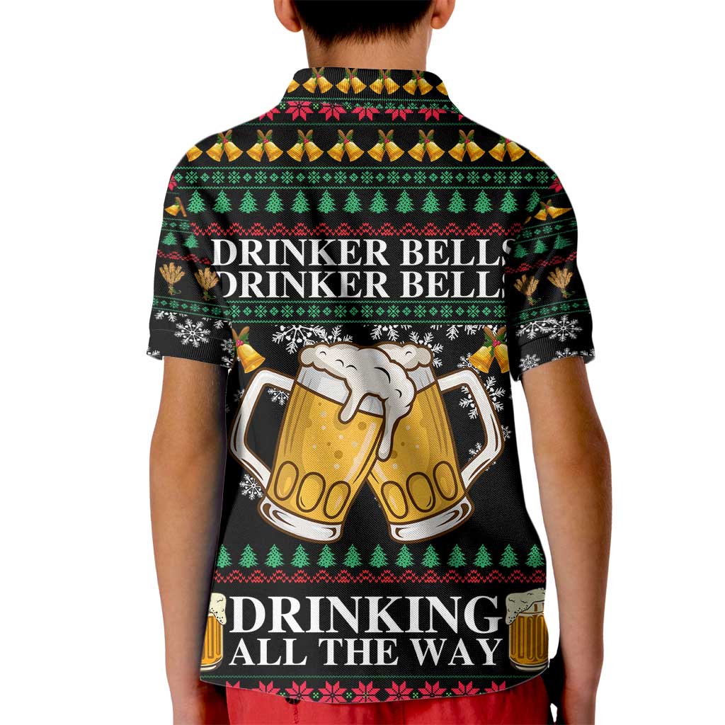 Drinker Bell Christmas Kid Polo Shirt Funny Xmas Holiday Patterns - Wonder Print Shop