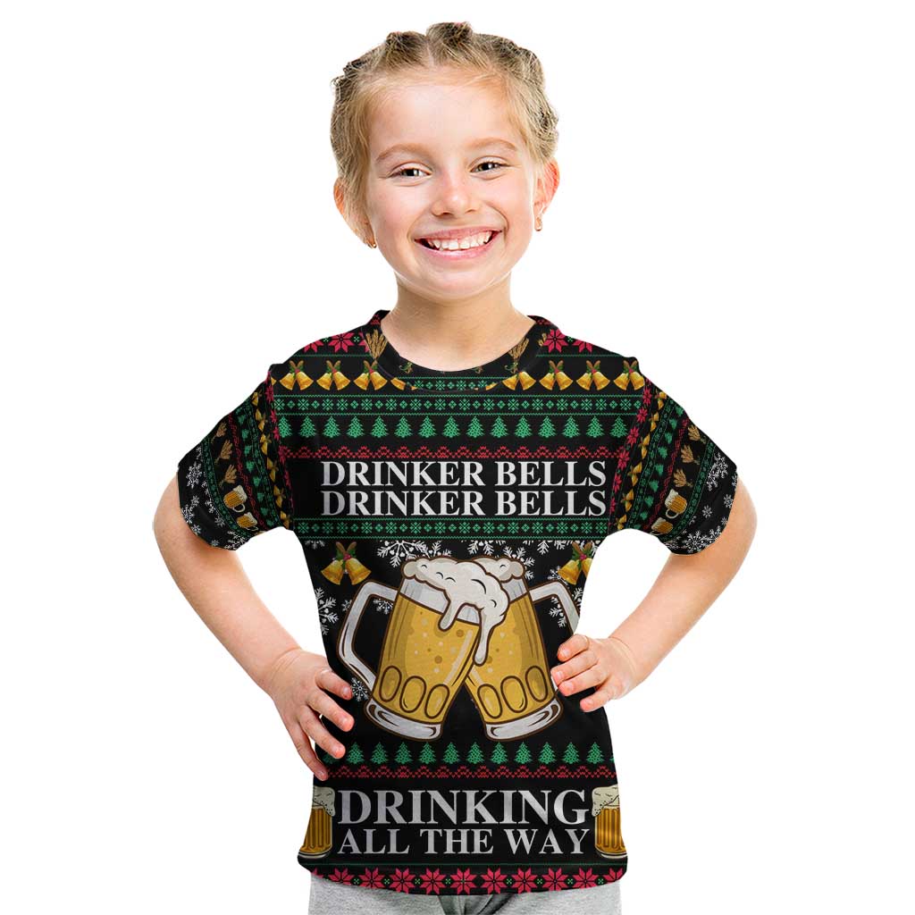 Drinker Bell Christmas Kid T Shirt Funny Xmas Holiday Patterns - Wonder Print Shop