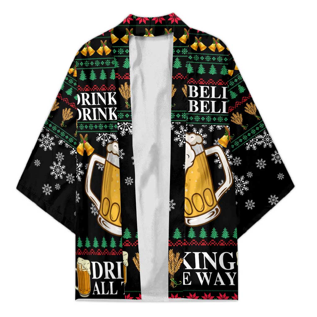 Drinker Bell Christmas Kimono Funny Xmas Holiday Patterns - Wonder Print Shop