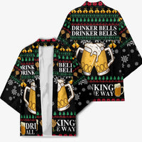 Drinker Bell Christmas Kimono Funny Xmas Holiday Patterns - Wonder Print Shop