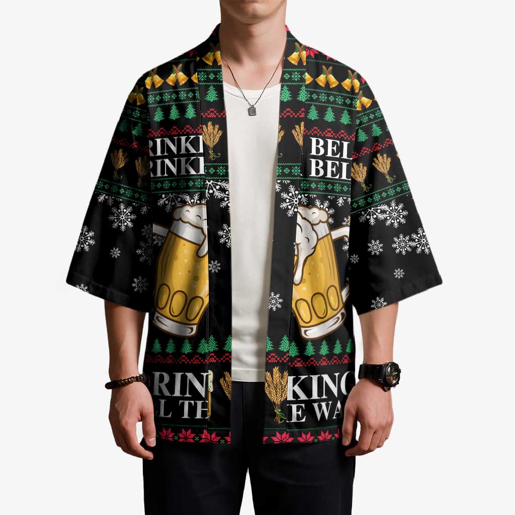 Drinker Bell Christmas Kimono Funny Xmas Holiday Patterns - Wonder Print Shop