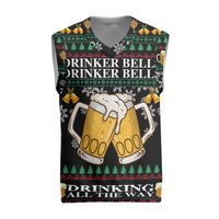 Drinker Bell Christmas Knitted V-Neck Vest Funny Xmas Holiday Patterns - Wonder Print Shop