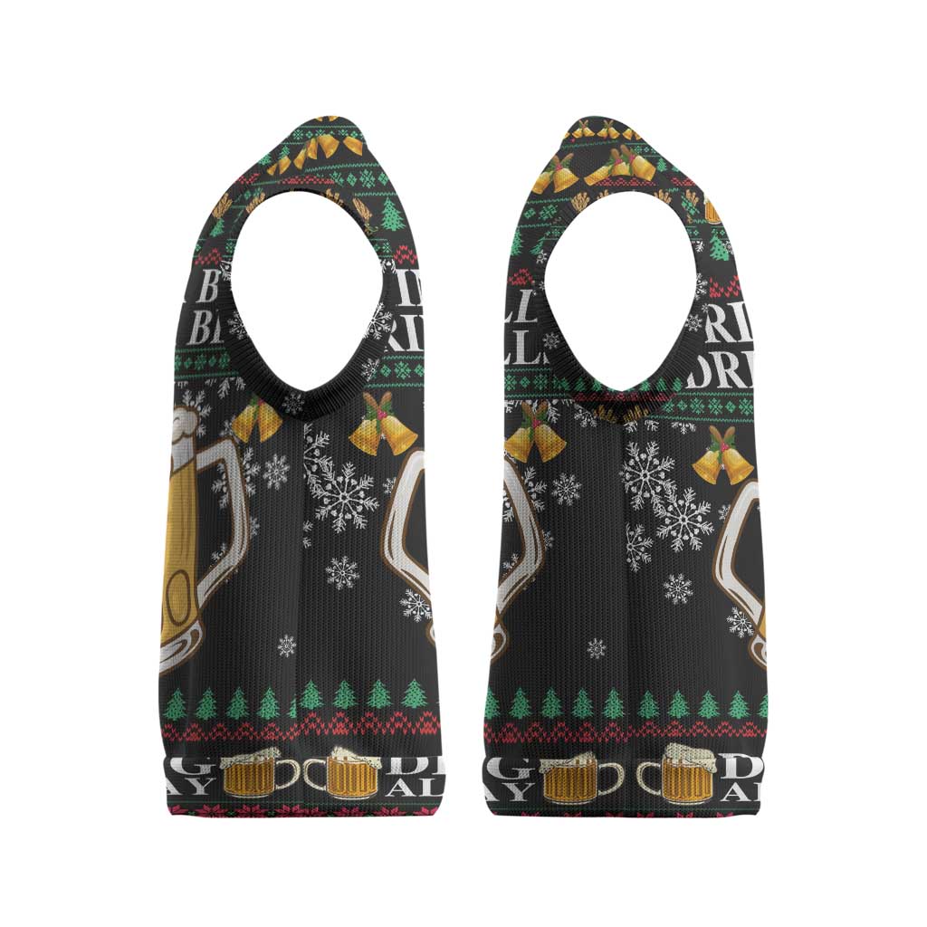 Drinker Bell Christmas Knitted V-Neck Vest Funny Xmas Holiday Patterns - Wonder Print Shop