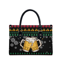 Drinker Bell Christmas Leather Bag Funny Xmas Holiday Patterns - Wonder Print Shop