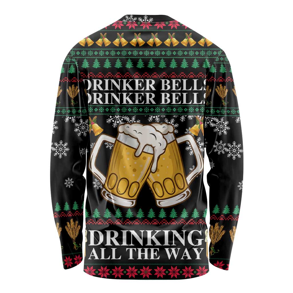 Drinker Bell Christmas Long Sleeve Shirt Funny Xmas Holiday Patterns - Wonder Print Shop