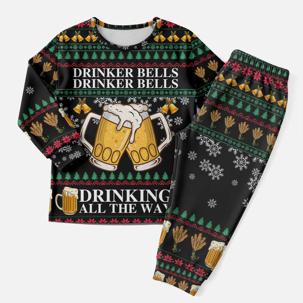 Drinker Bell Christmas Pajama Set Funny Xmas Holiday Patterns - Wonder Print Shop