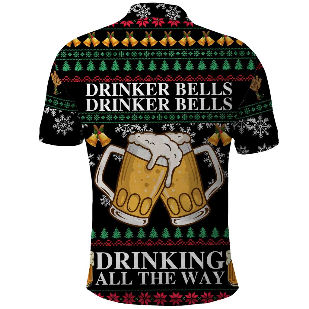 Drinker Bell Christmas Polo Shirt Funny Xmas Holiday Patterns - Wonder Print Shop