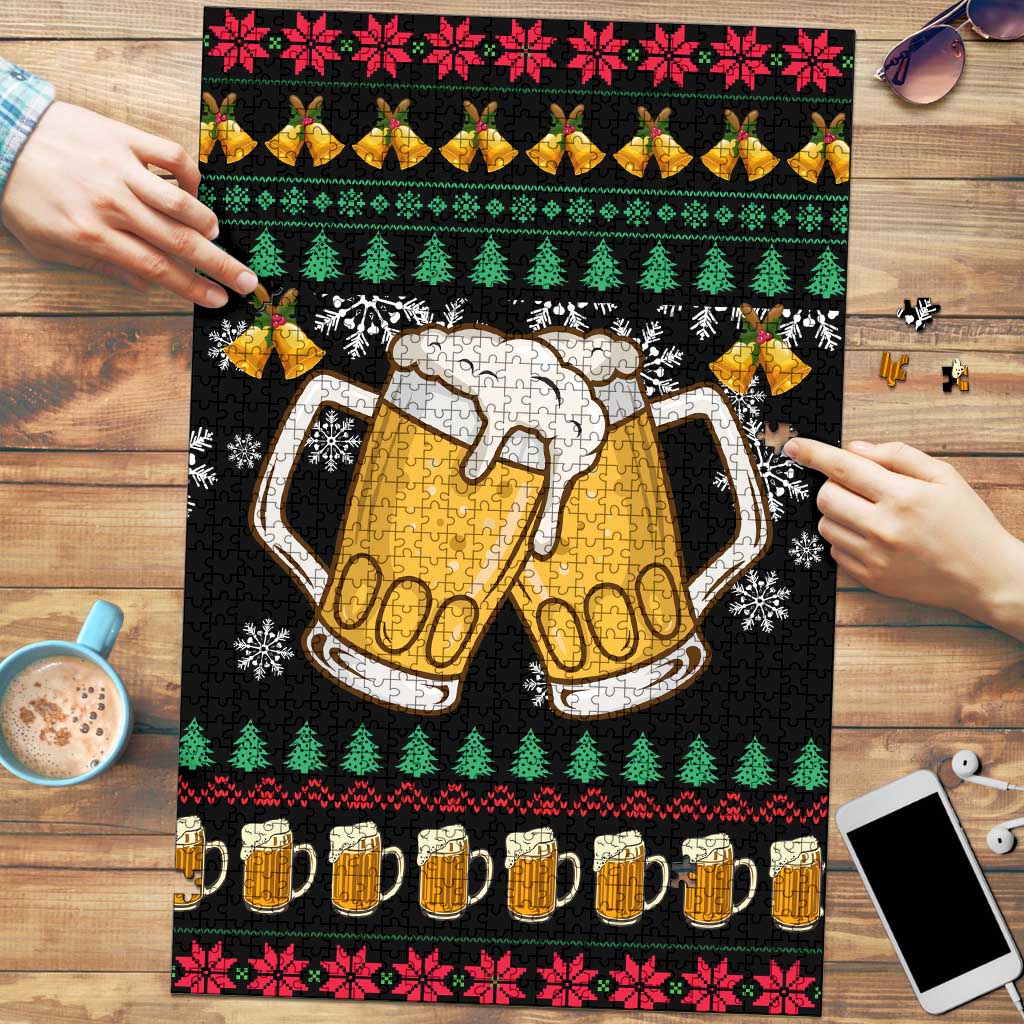 Drinker Bell Christmas Puzzle Funny Xmas Holiday Patterns - Wonder Print Shop
