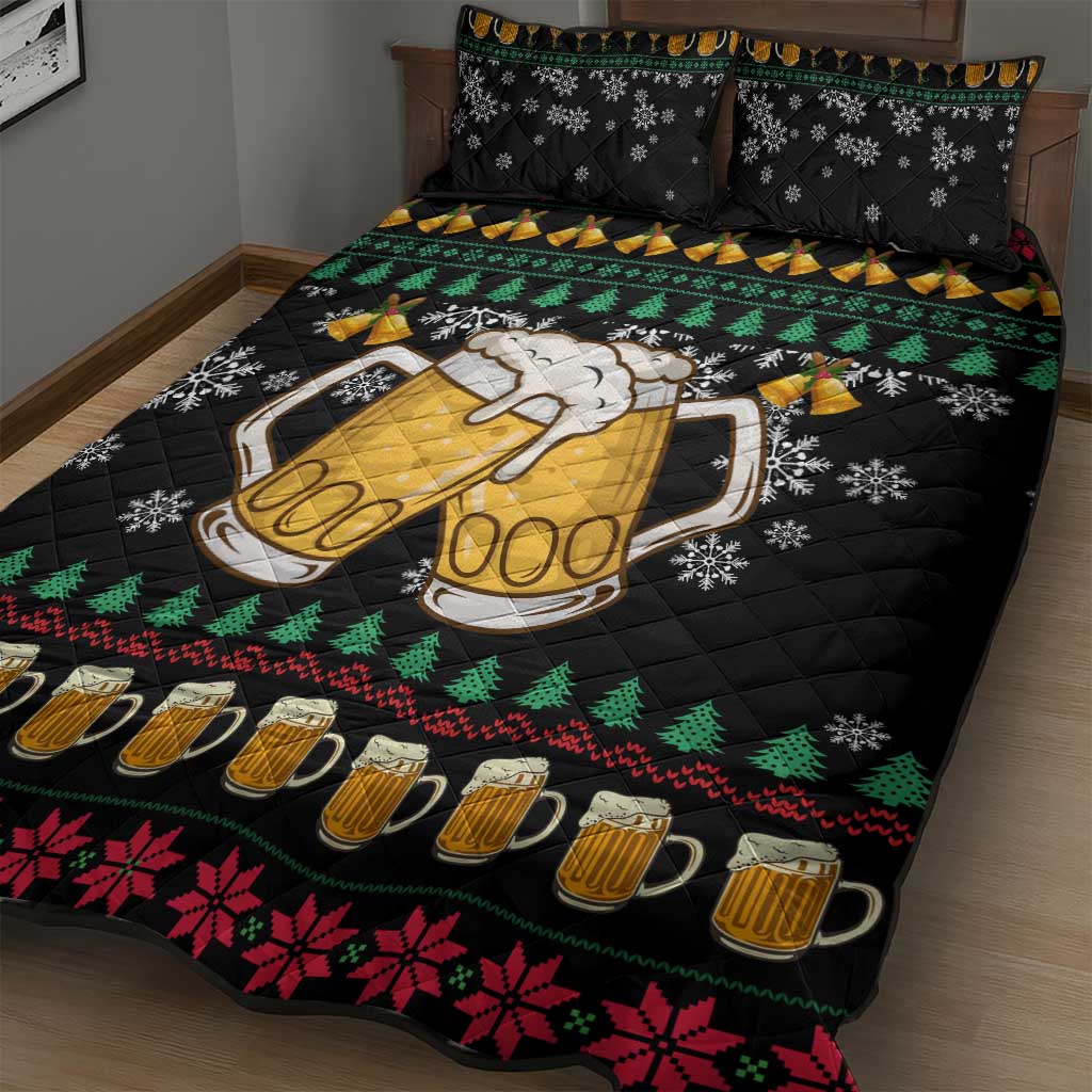 Drinker Bell Christmas Quilt Bed Set Funny Xmas Holiday Patterns - Wonder Print Shop