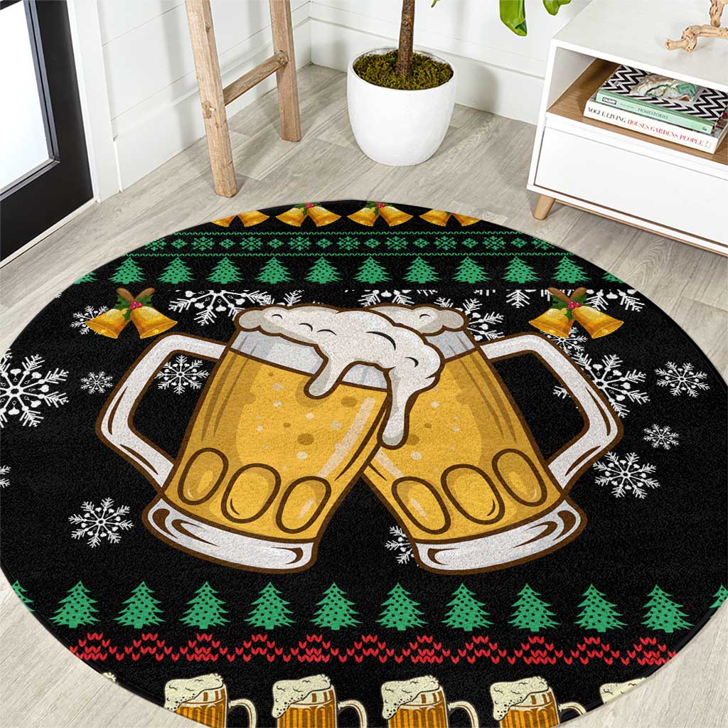 Drinker Bell Christmas Round Carpet Funny Xmas Holiday Patterns - Wonder Print Shop