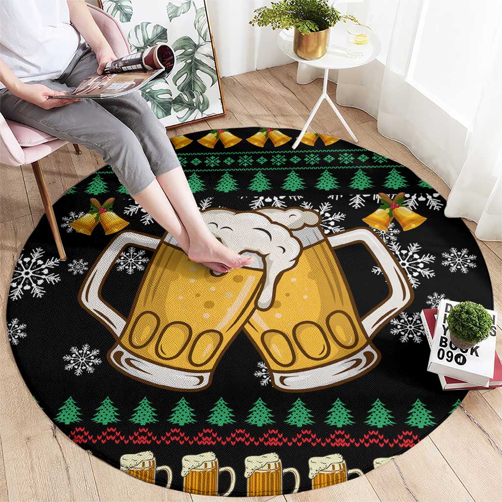 Drinker Bell Christmas Round Carpet Funny Xmas Holiday Patterns - Wonder Print Shop