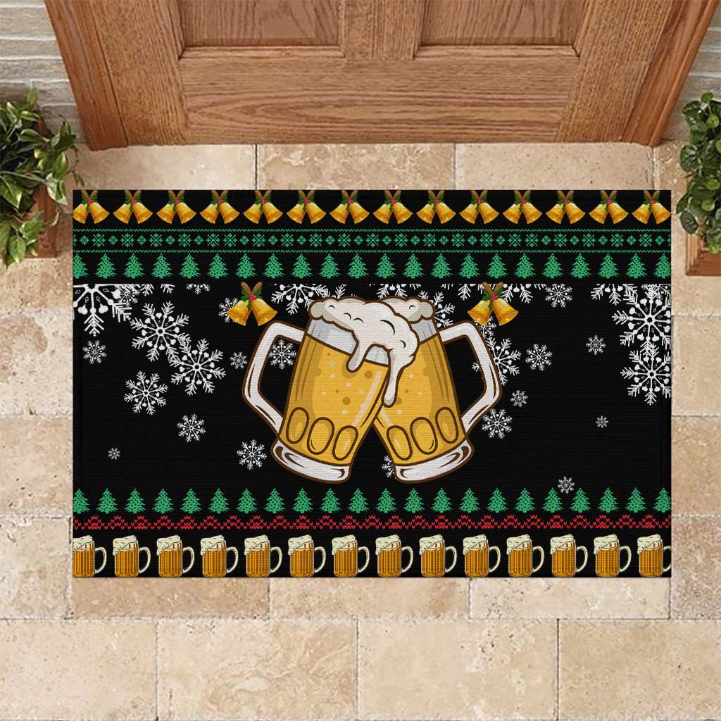 Drinker Bell Christmas Rubber Doormat Funny Xmas Holiday Patterns - Wonder Print Shop