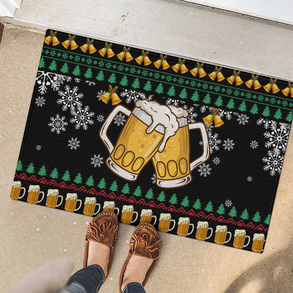 Drinker Bell Christmas Rubber Doormat Funny Xmas Holiday Patterns - Wonder Print Shop