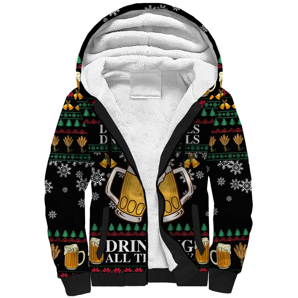 Drinker Bell Christmas Sherpa Hoodie Funny Xmas Holiday Patterns - Wonder Print Shop