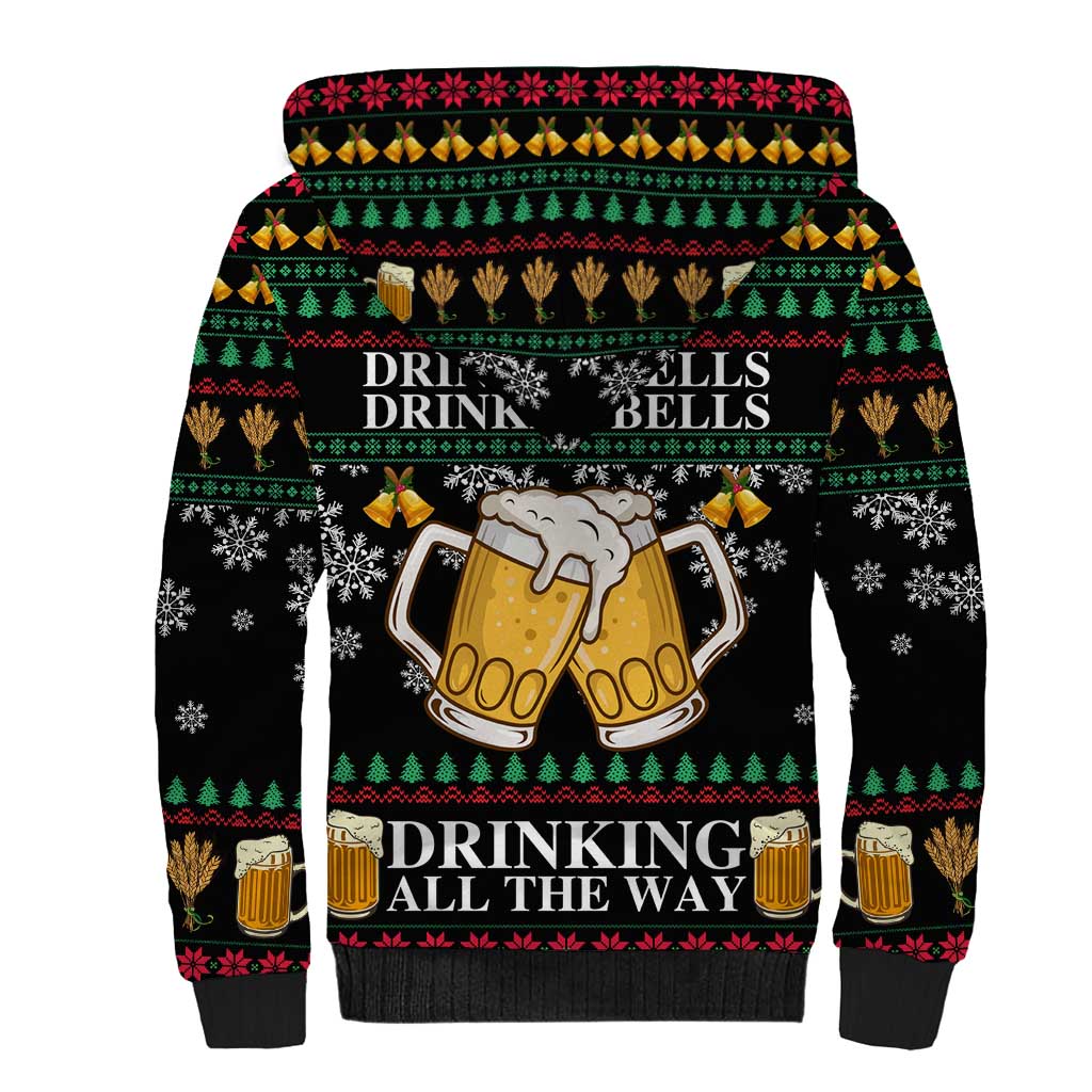 Drinker Bell Christmas Sherpa Hoodie Funny Xmas Holiday Patterns - Wonder Print Shop