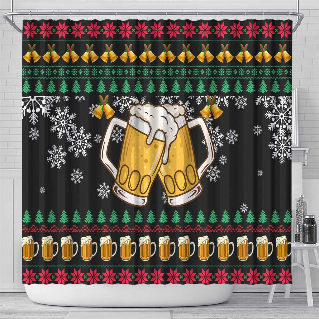 Drinker Bell Christmas Shower Curtain Funny Xmas Holiday Patterns - Wonder Print Shop
