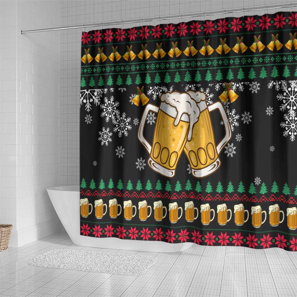 Drinker Bell Christmas Shower Curtain Funny Xmas Holiday Patterns - Wonder Print Shop
