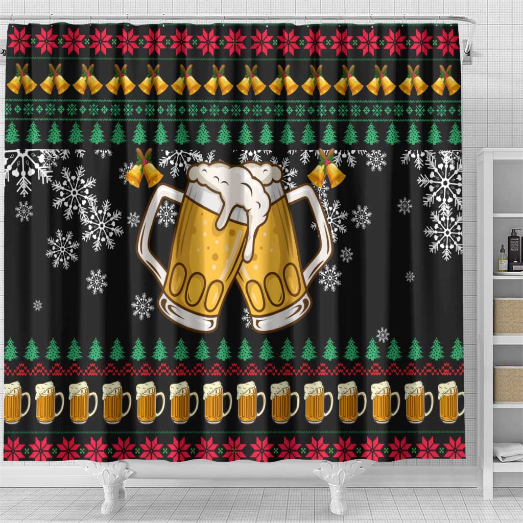 Drinker Bell Christmas Shower Curtain Funny Xmas Holiday Patterns - Wonder Print Shop