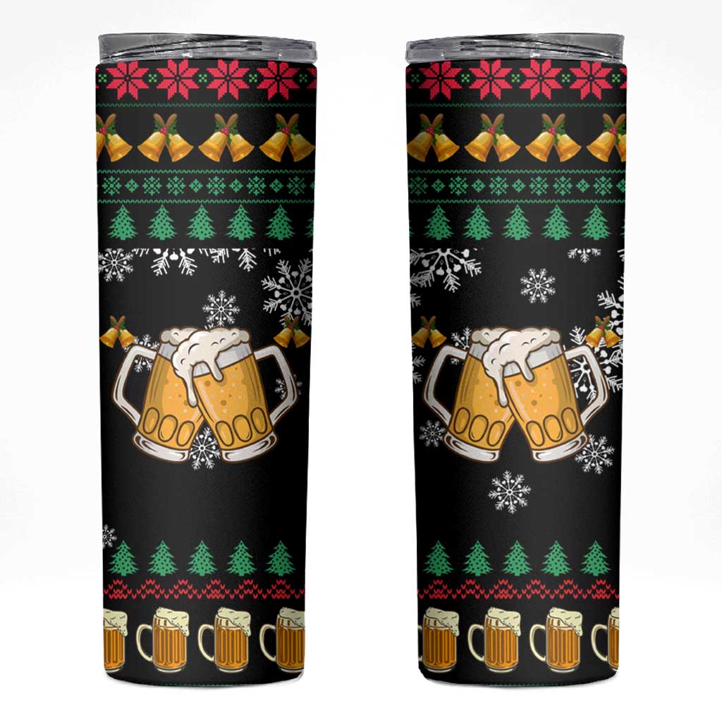 Drinker Bell Christmas Skinny Tumbler Funny Xmas Holiday Patterns - Wonder Print Shop