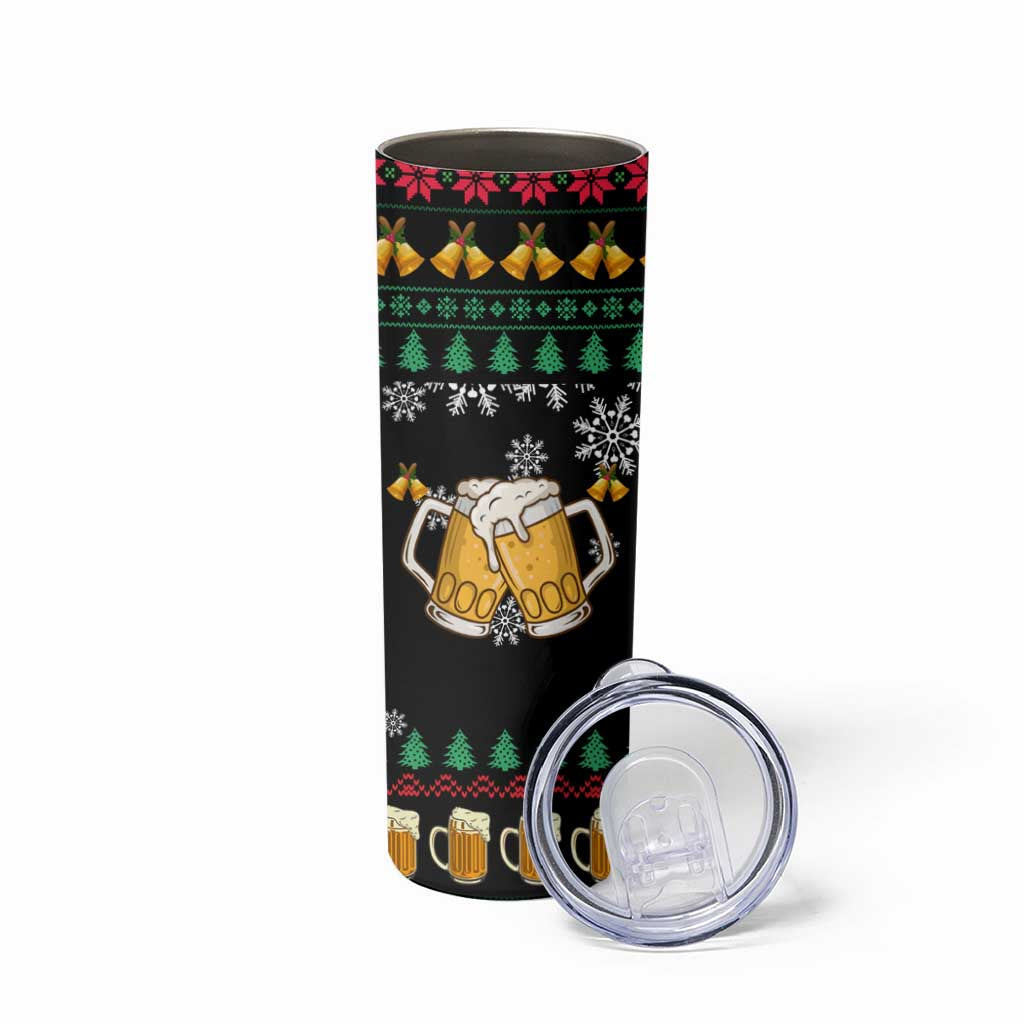 Drinker Bell Christmas Skinny Tumbler Funny Xmas Holiday Patterns - Wonder Print Shop