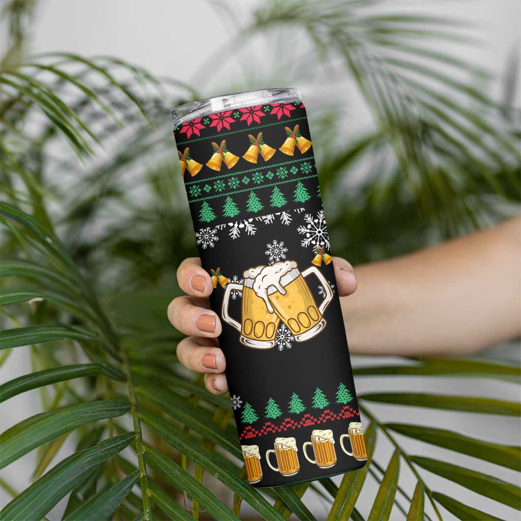 Drinker Bell Christmas Skinny Tumbler Funny Xmas Holiday Patterns - Wonder Print Shop