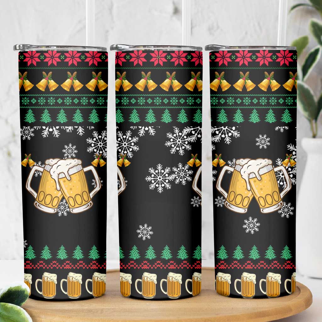 Drinker Bell Christmas Skinny Tumbler Funny Xmas Holiday Patterns - Wonder Print Shop