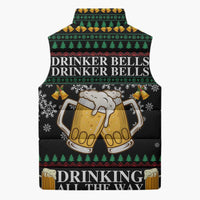 Drinker Bell Christmas Sleeveless Puffer Jacket Funny Xmas Holiday Patterns - Wonder Print Shop