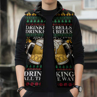 Drinker Bell Christmas Sleeveless Puffer Jacket Funny Xmas Holiday Patterns - Wonder Print Shop