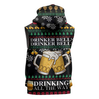 Drinker Bell Christmas Sleeveless Zip Hoodie Funny Xmas Holiday Patterns - Wonder Print Shop