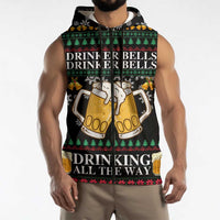 Drinker Bell Christmas Sleeveless Zip Hoodie Funny Xmas Holiday Patterns - Wonder Print Shop