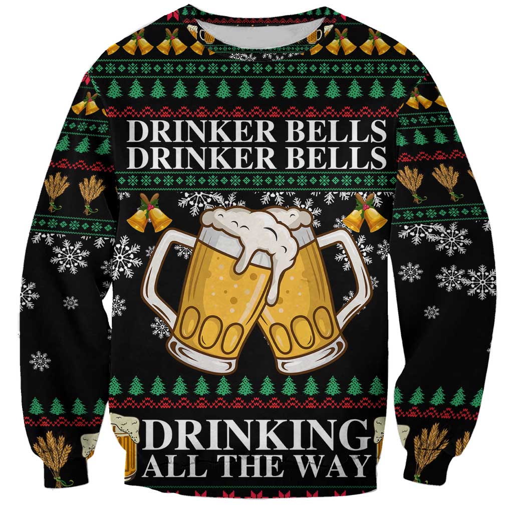 Drinker Bell Christmas Sweatshirt Funny Xmas Holiday Patterns - Wonder Print Shop