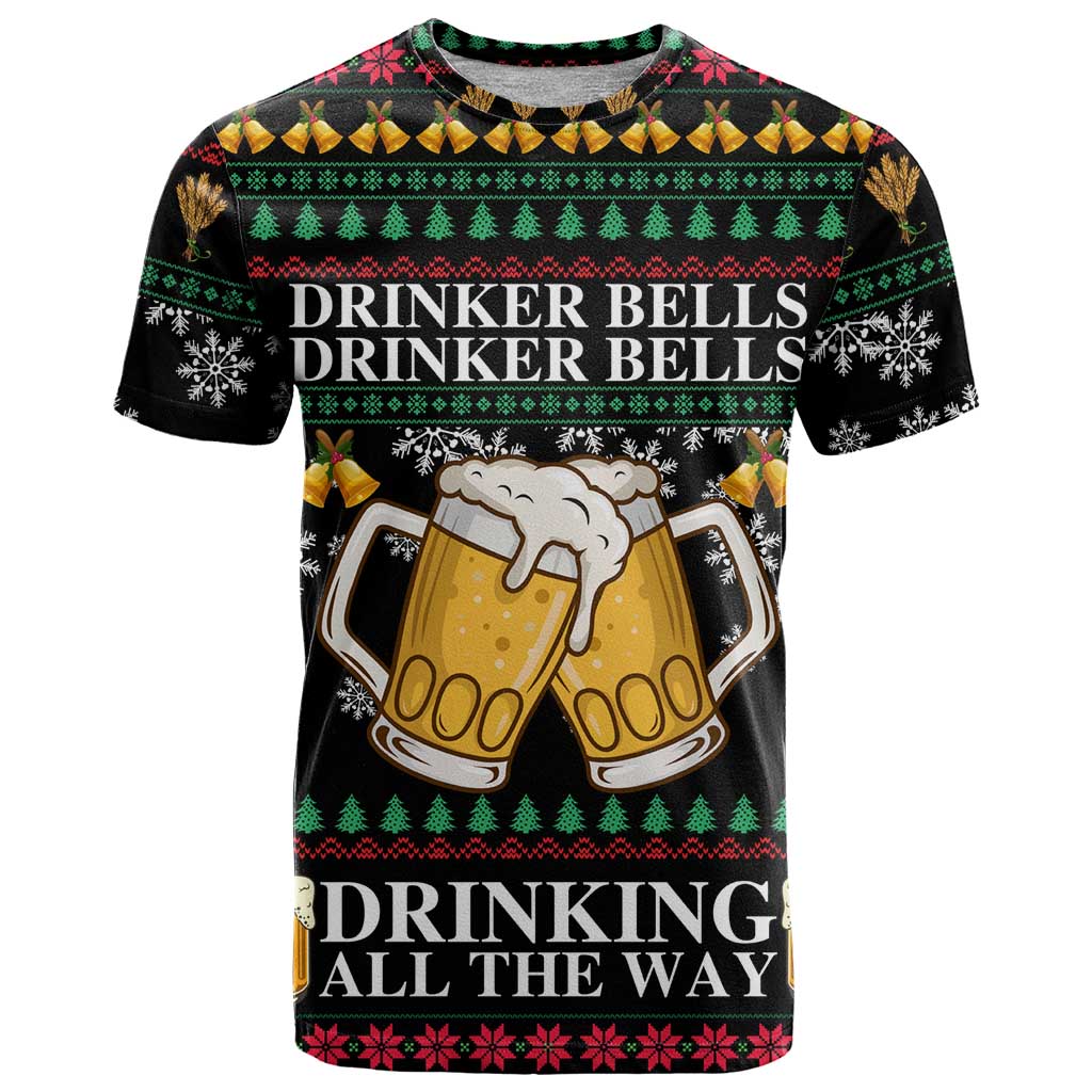 Drinker Bell Christmas T Shirt Funny Xmas Holiday Patterns - Wonder Print Shop