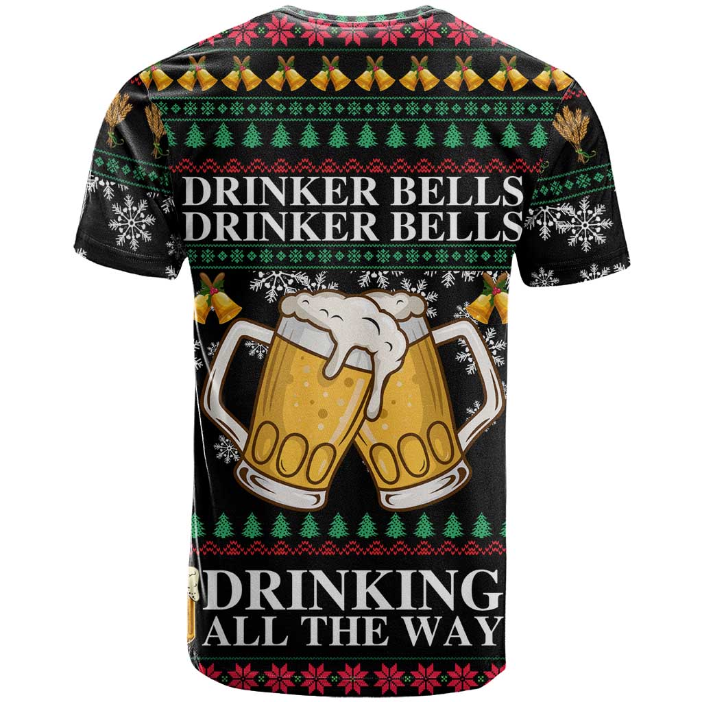 Drinker Bell Christmas T Shirt Funny Xmas Holiday Patterns - Wonder Print Shop