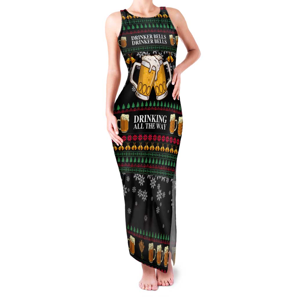 Drinker Bell Christmas Tank Maxi Dress Funny Xmas Holiday Patterns - Wonder Print Shop