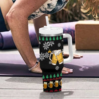 Drinker Bell Christmas Tumbler With Handle Funny Xmas Holiday Patterns - Wonder Print Shop