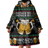 Drinker Bell Christmas Wearable Blanket Hoodie Funny Xmas Holiday Patterns - Wonder Print Shop