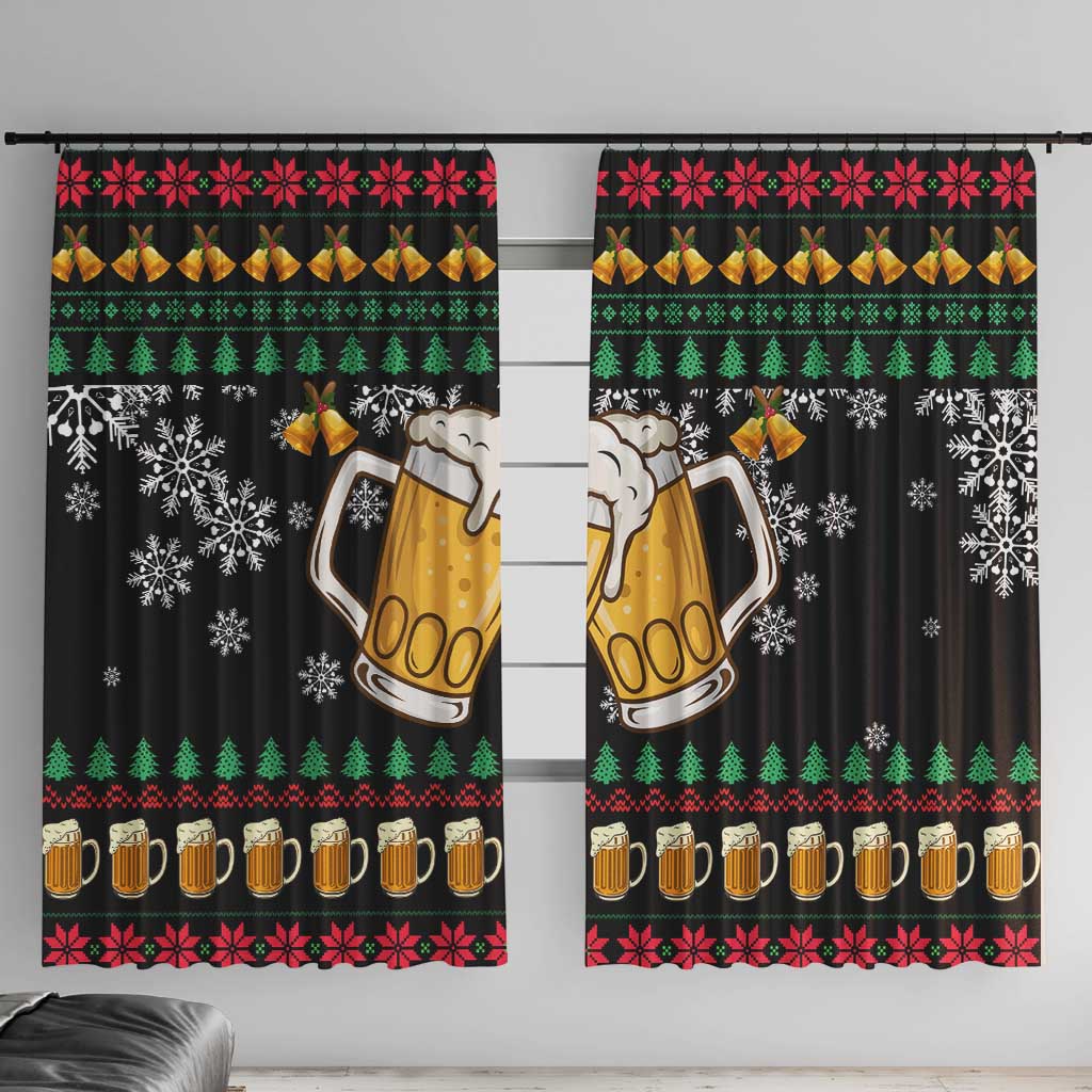 Drinker Bell Christmas Window Curtain Funny Xmas Holiday Patterns - Wonder Print Shop