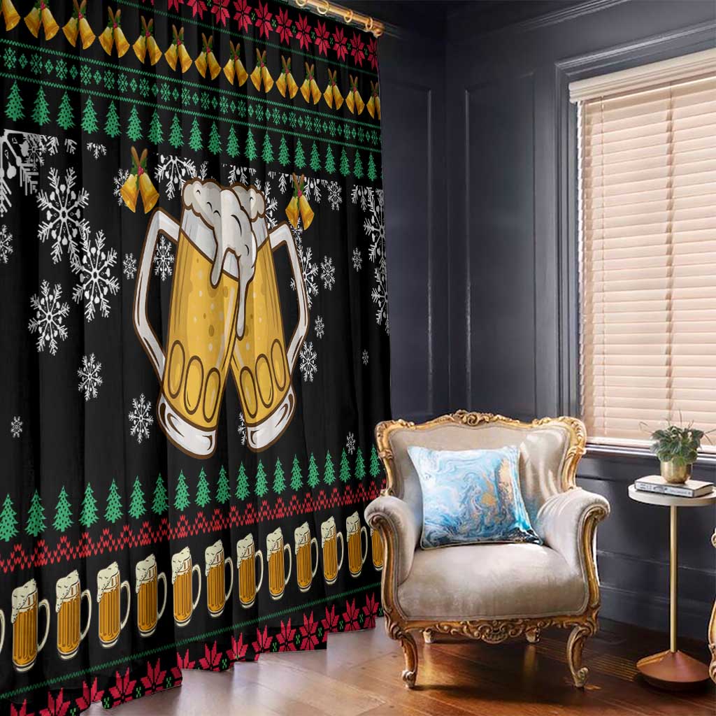 Drinker Bell Christmas Window Curtain Funny Xmas Holiday Patterns - Wonder Print Shop
