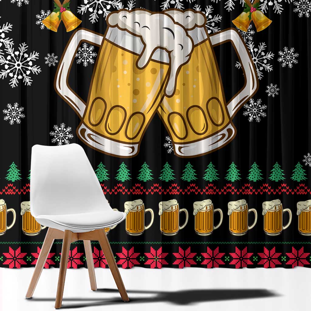 Drinker Bell Christmas Window Curtain Funny Xmas Holiday Patterns - Wonder Print Shop