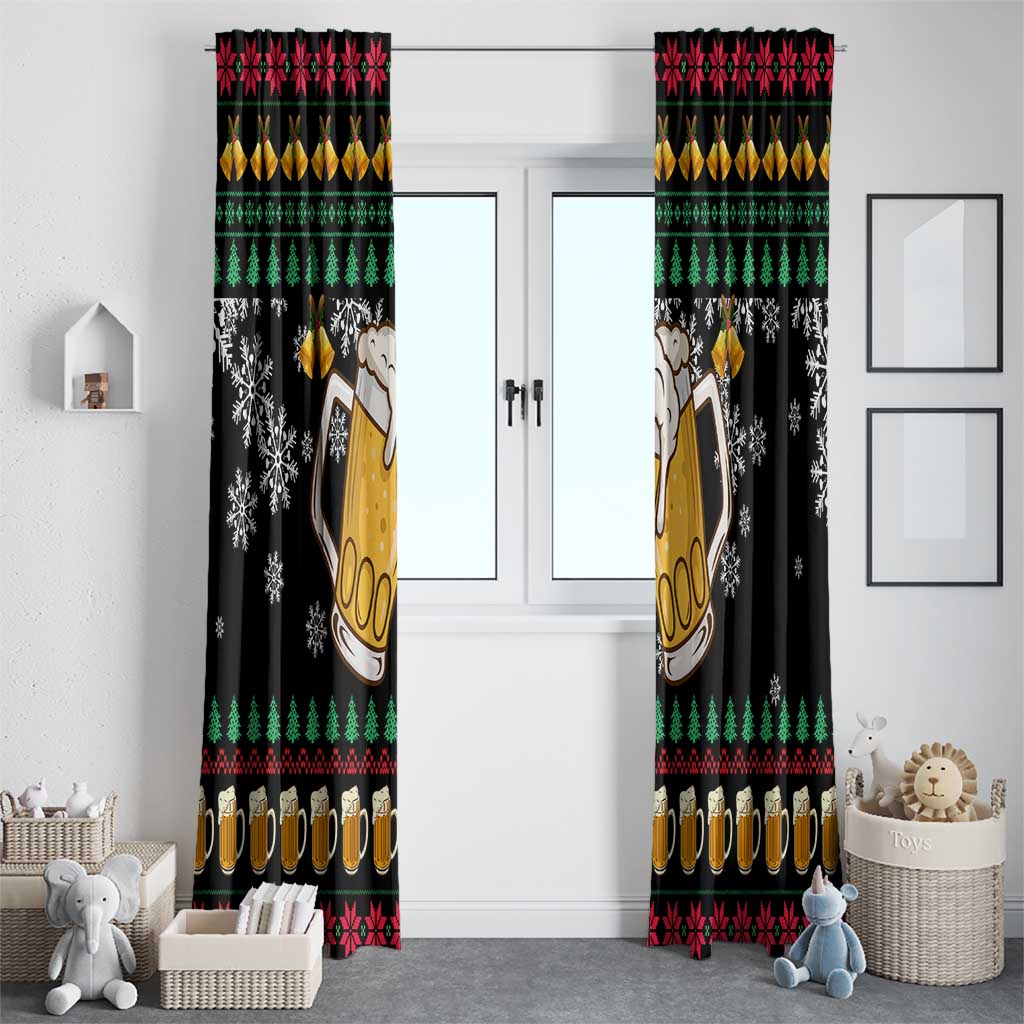 Drinker Bell Christmas Window Curtain Funny Xmas Holiday Patterns - Wonder Print Shop