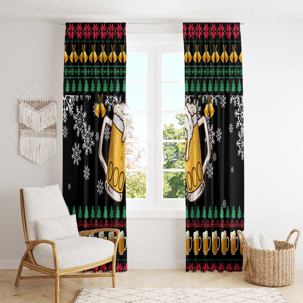 Drinker Bell Christmas Window Curtain Funny Xmas Holiday Patterns - Wonder Print Shop