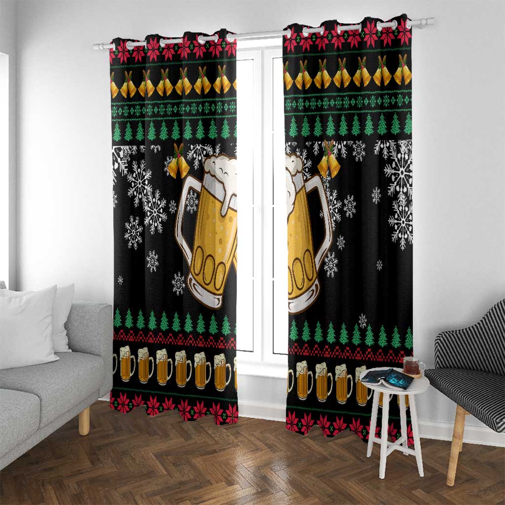 Drinker Bell Christmas Window Curtain Funny Xmas Holiday Patterns - Wonder Print Shop