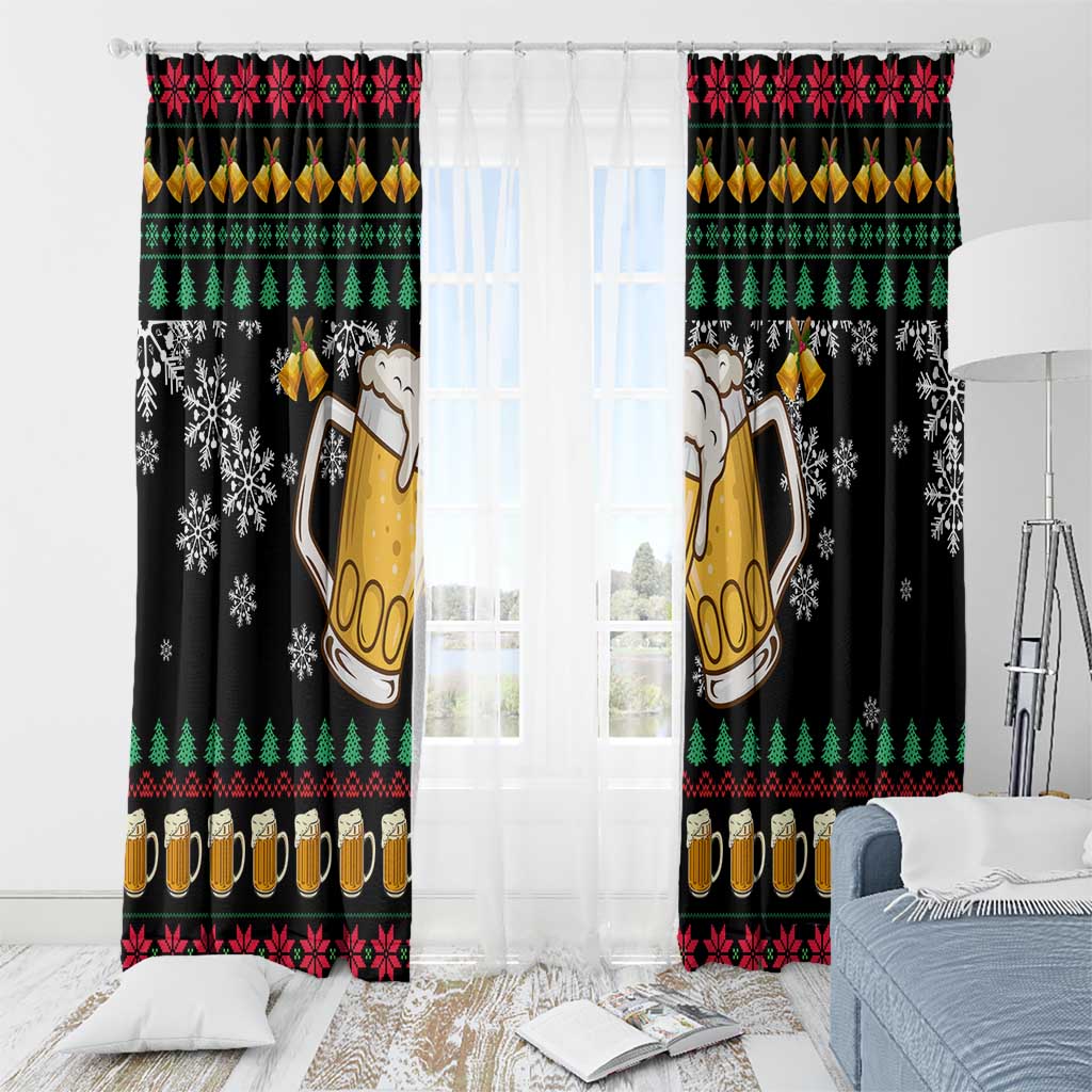 Drinker Bell Christmas Window Curtain Funny Xmas Holiday Patterns - Wonder Print Shop