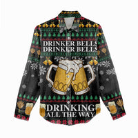 Drinker Bell Christmas Women Casual Shirt Funny Xmas Holiday Patterns - Wonder Print Shop