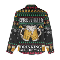 Drinker Bell Christmas Women Casual Shirt Funny Xmas Holiday Patterns - Wonder Print Shop