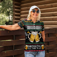 Drinker Bell Christmas Women Polo Shirt Funny Xmas Holiday Patterns - Wonder Print Shop