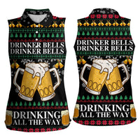 Drinker Bell Christmas Women Sleeveless Polo Shirt Funny Xmas Holiday Patterns - Wonder Print Shop