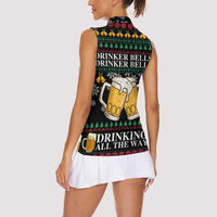 Drinker Bell Christmas Women Sleeveless Polo Shirt Funny Xmas Holiday Patterns - Wonder Print Shop