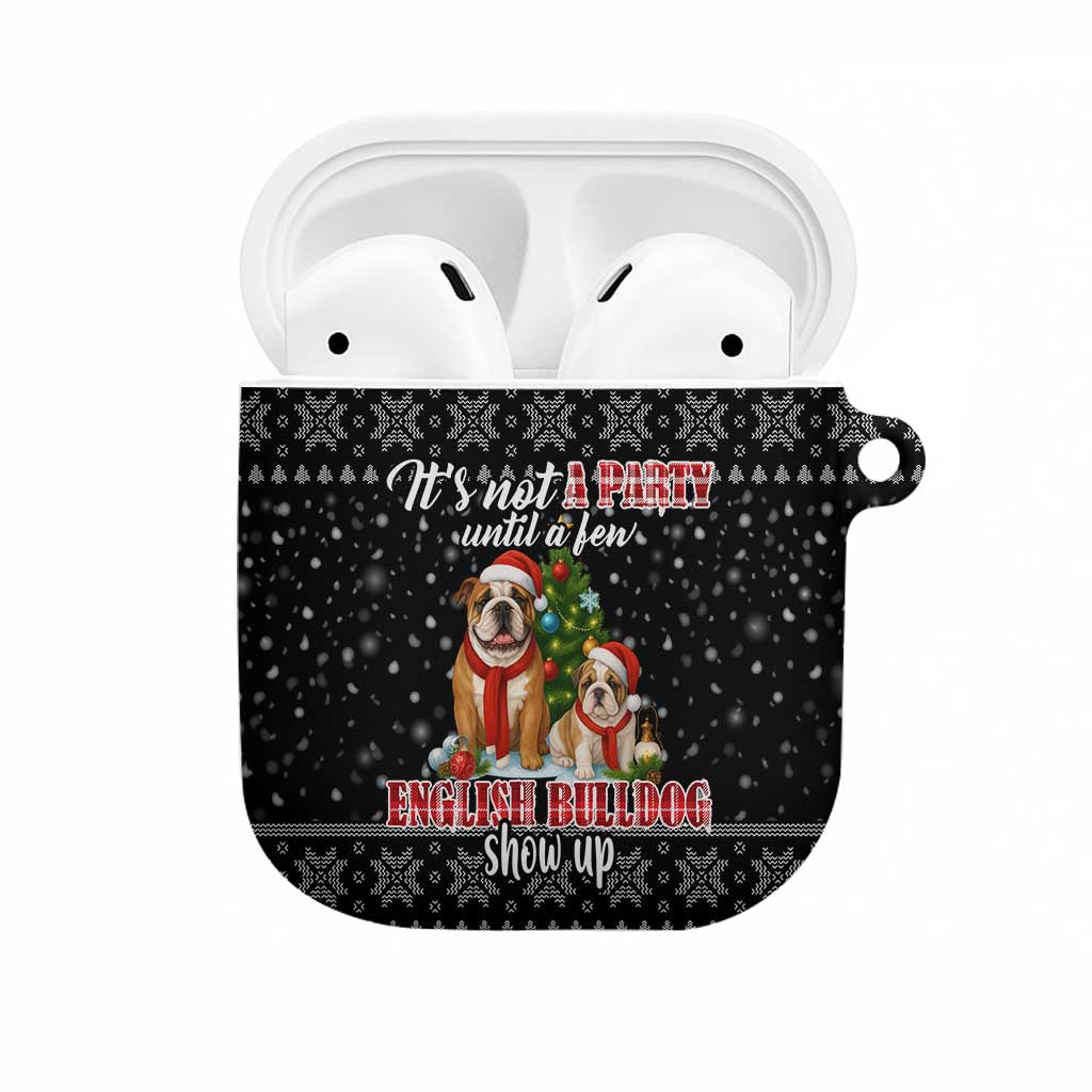 English Bulldog Show Up Christmas AirPods Case Funny Xmas Holiday Patterns - Wonder Print Shop